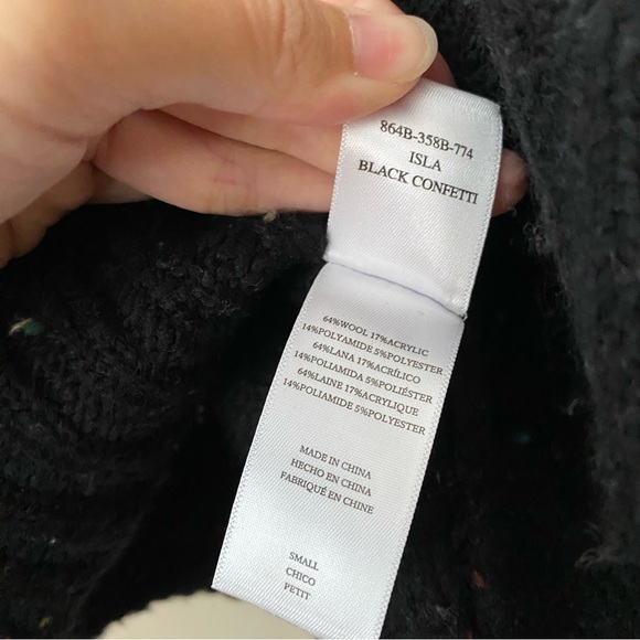 Rails Isla Confetti Wool Blend Sweater Knit Cardigan Puff Sleeve Size Small S - Picture 9 of 10